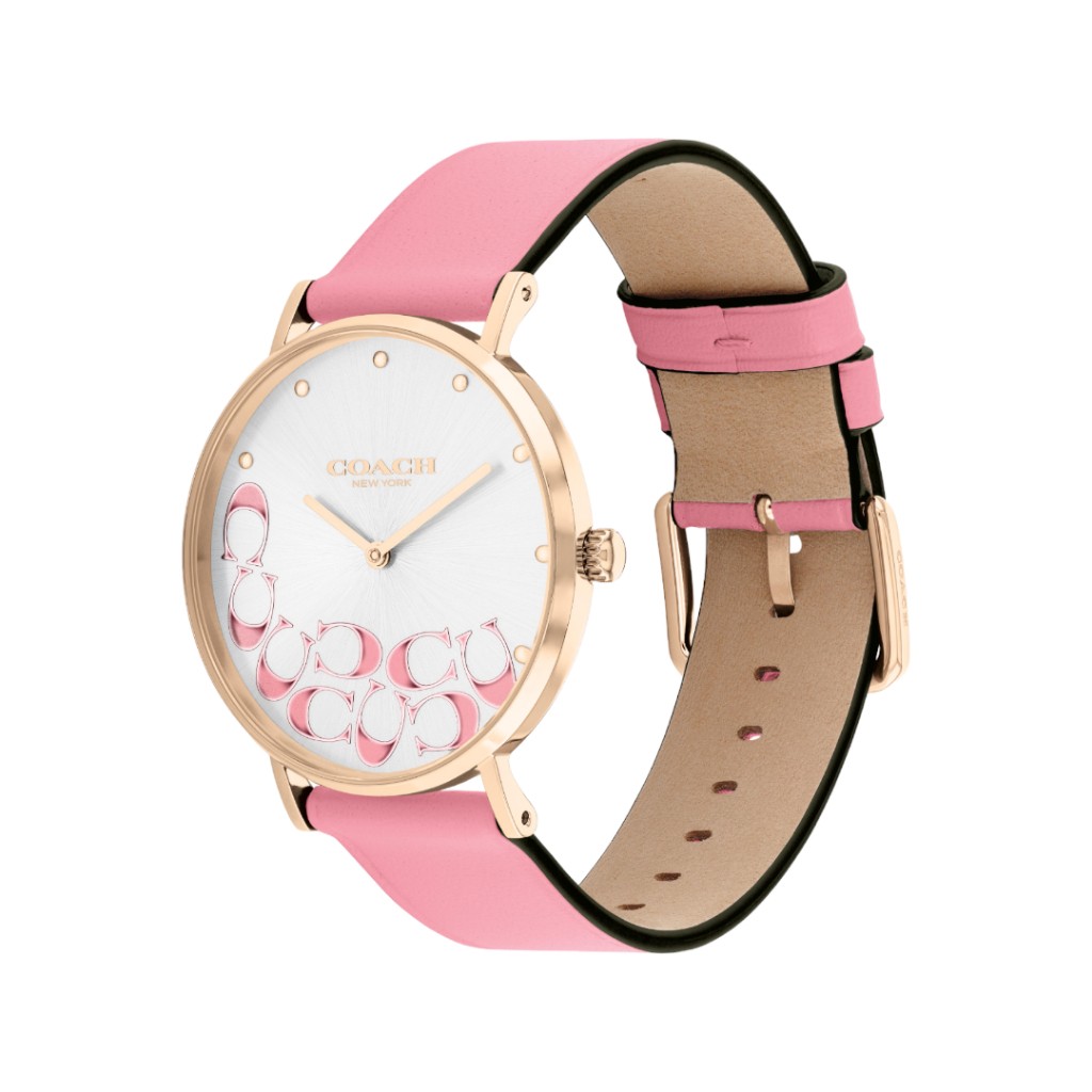 COACH PERRY CO14504135 นาฬิกาข้อมือผู้หญิง สายหนัง สีชมพู หน้าปัด 36 มม.