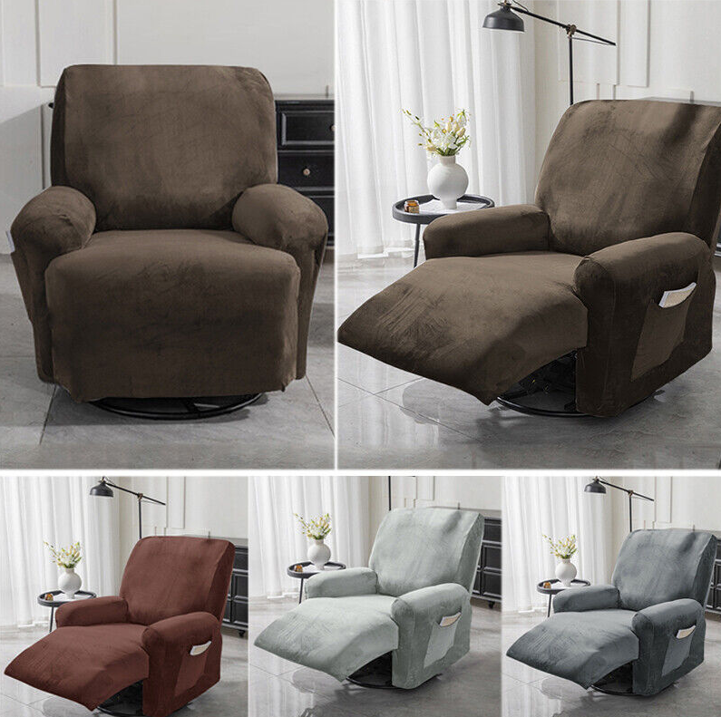 Elastic Recliner Chair Covers Stretch Couch Cover Sofa Slipcover w/Side Pocket