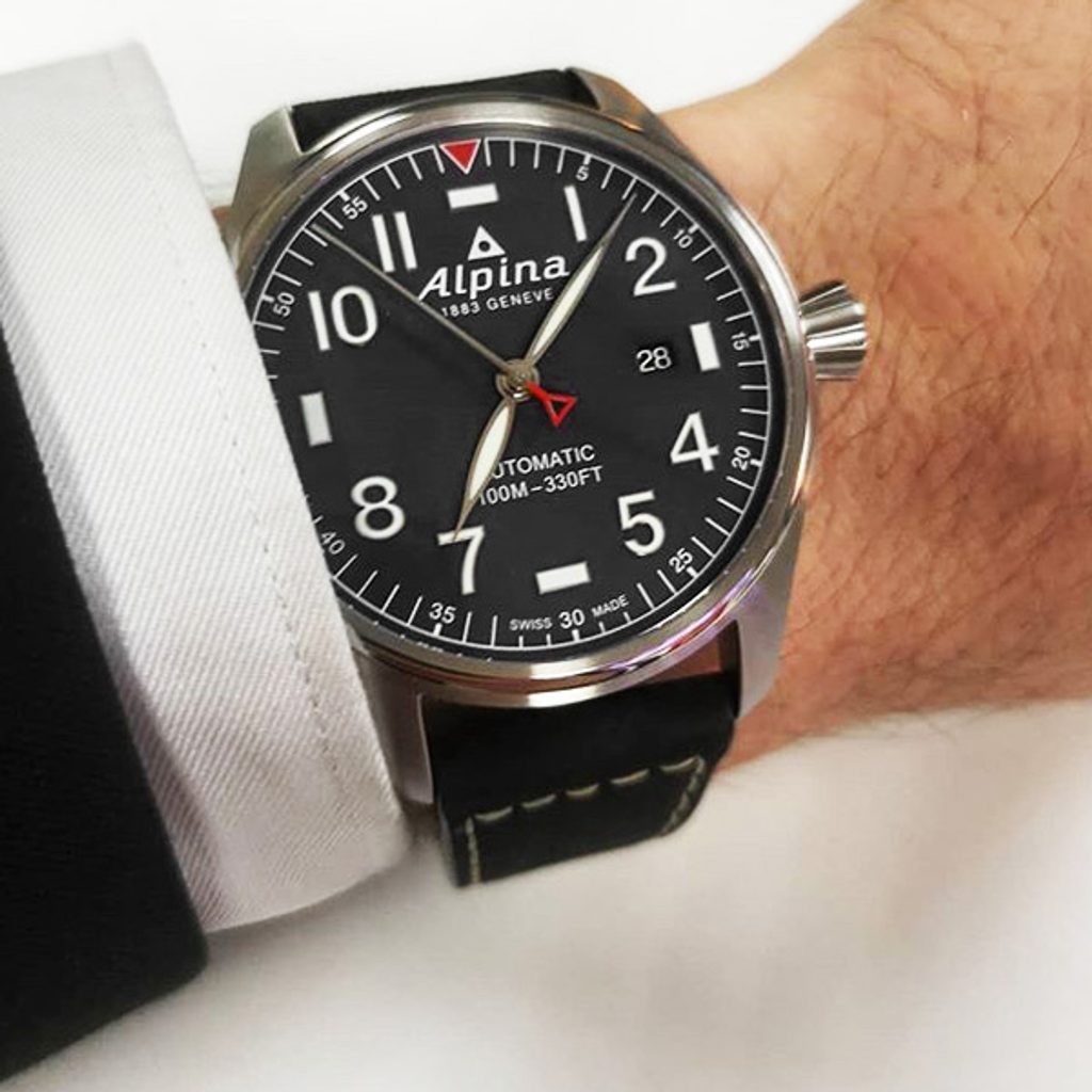 Alpina Automatic AL-525G3TS6 STARTIMER PILOT Men's Watch ( นาฬิกาข้อมือผู้ชายระบบออโตเมติก )