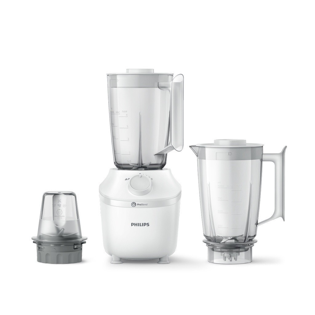 Philips Blender เครื่องปั่นเอนกประสงค์ พร้อมโถบดแห้งและโถปั่น HR2041/50