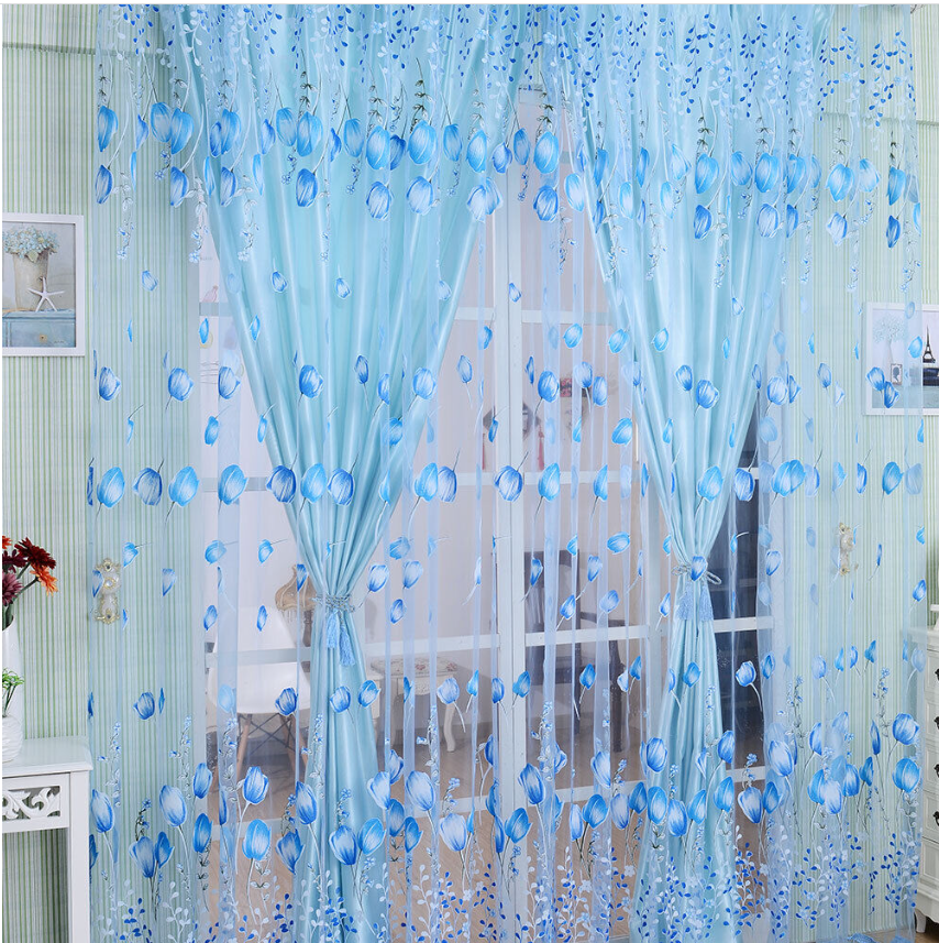1x2m Window Sheer Elegant Window Voile Curtains For Balcony Rooms Decoration