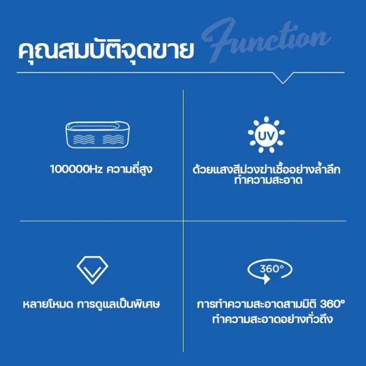 Xiaomi รับประกัน 3 ปี เครื่องล้างแว่นตา ครื่องอัลตราโซนิก เครื่องล้าง สำหรับทำความสะอาดเครื่องประดับ เครื่องล้างแว่น